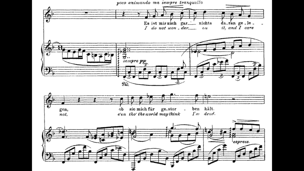 Ich bin der Welt abhanden gekommen (G. Mahler) Score Animation