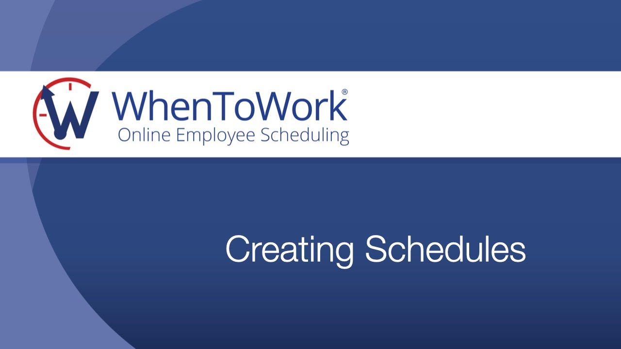 Creating Schedules