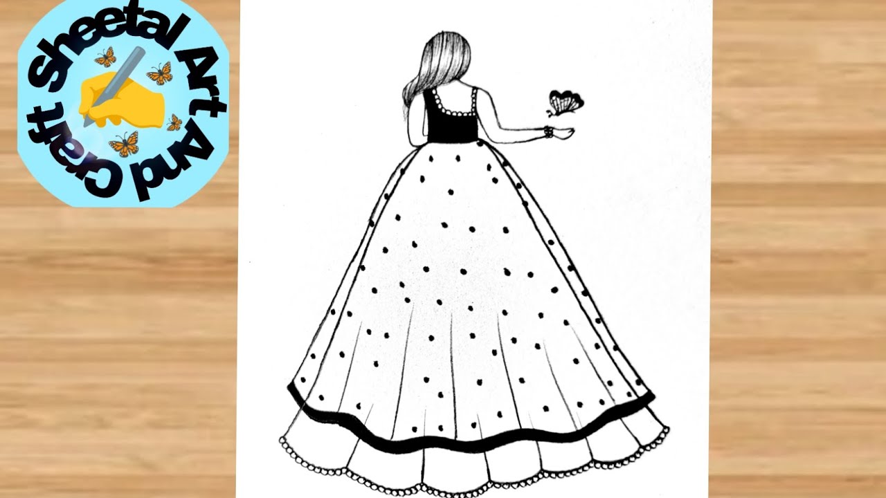 How To Draw A Simple Girl Drawing Step By Step | Girl With Butterfly Drawing Easy | Pencil Drawing