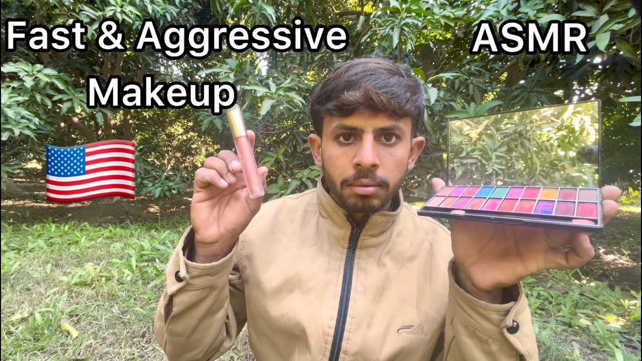 ASMR 5 Minutes Makeup Application ( fast and aggressive)