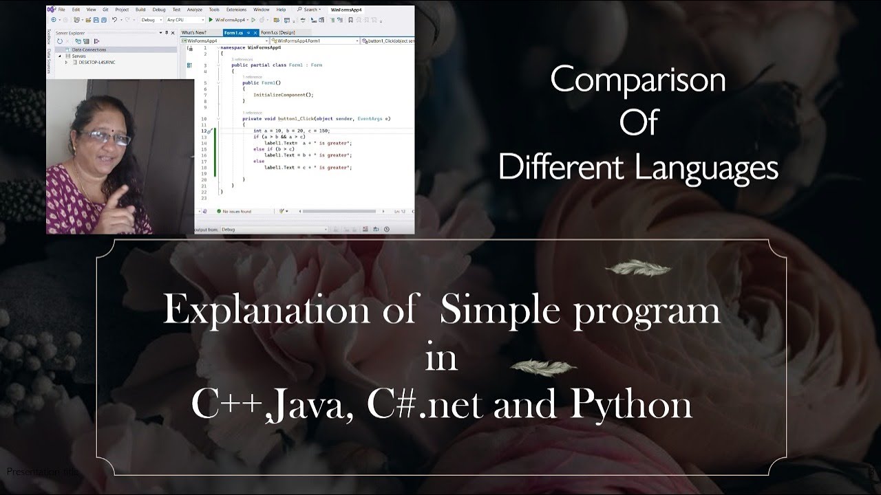 Explanation of  Simple program inC++,Java, C#.net and Python| #computer programming| #education