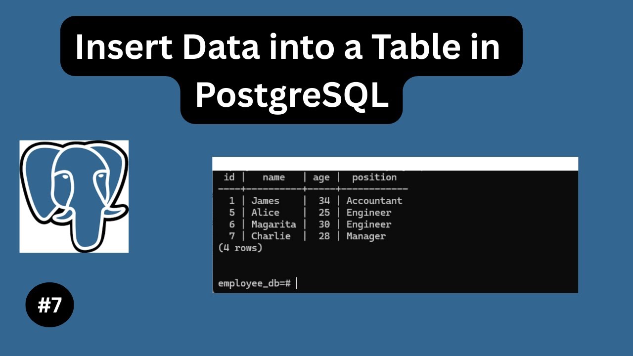 How to insert data into table in postgresql - PostgreSQL Tutorial #7