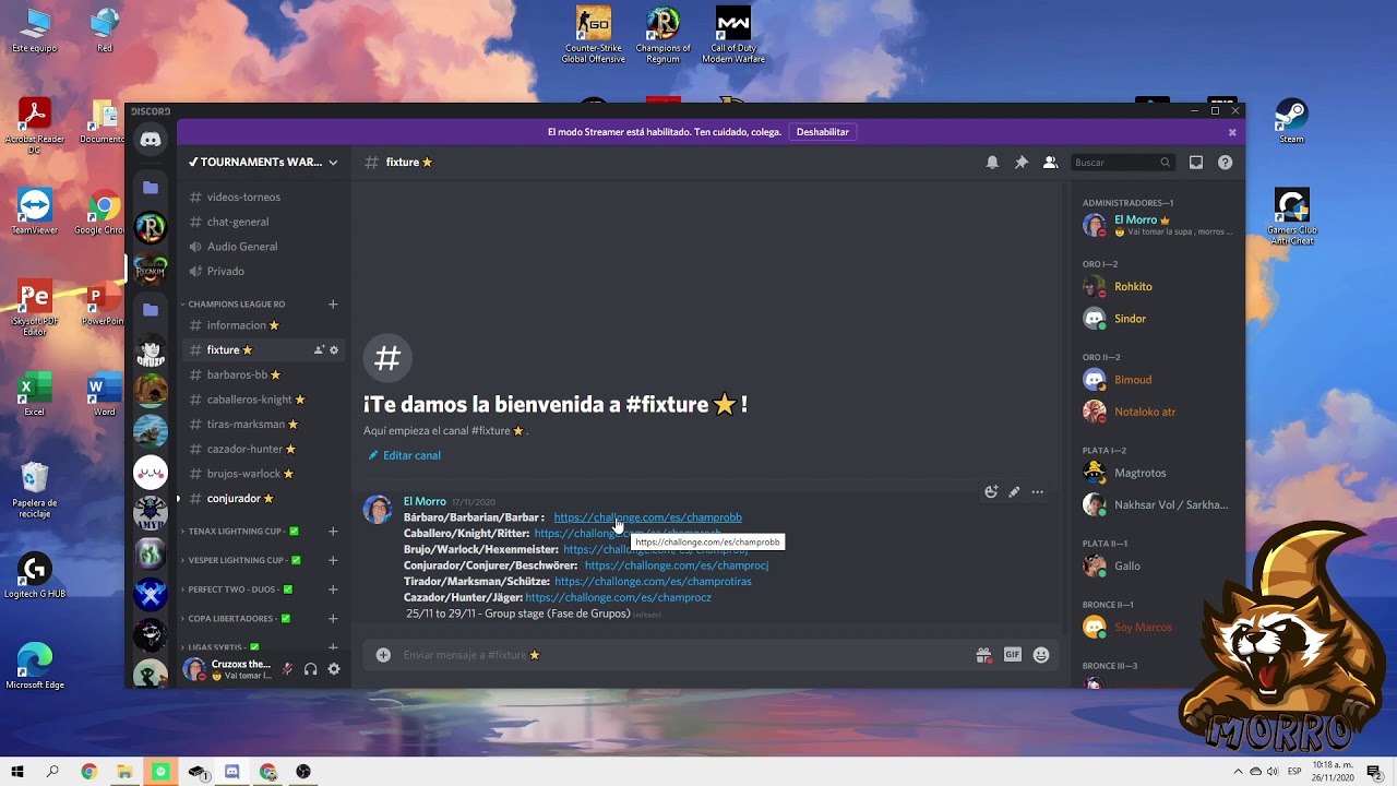 COMO COLOCAR LOS RESULTADOS EN CHALLONGE