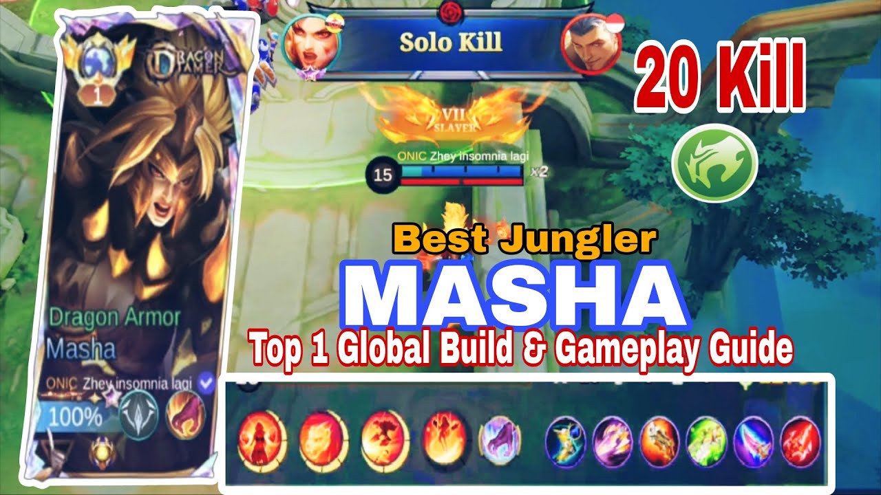 Best Jungler Masha – 20 Kill Domination! Top 1 Global Build & Pro Tips