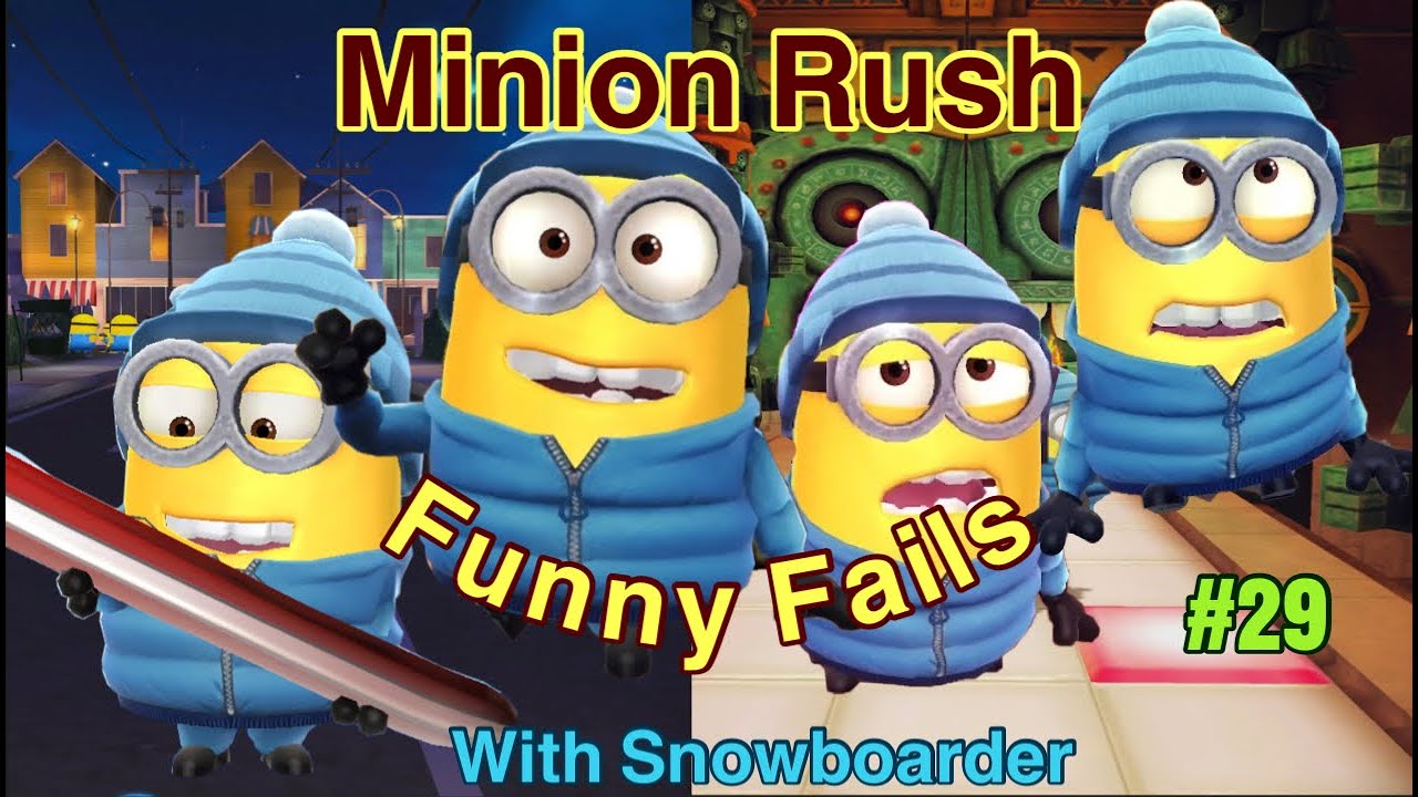 Minion Rush Funny Fails with Snowboarder Minion Minion Rush Epic Fails Minion Rush Funny Moments