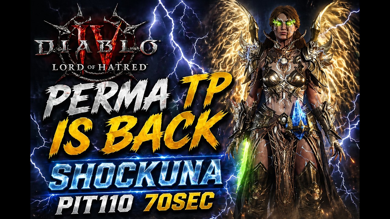 PERMA TP SHOCKUNA is BROKEN ⚡ Pit 110 in 70s | Diablo 4 LoH