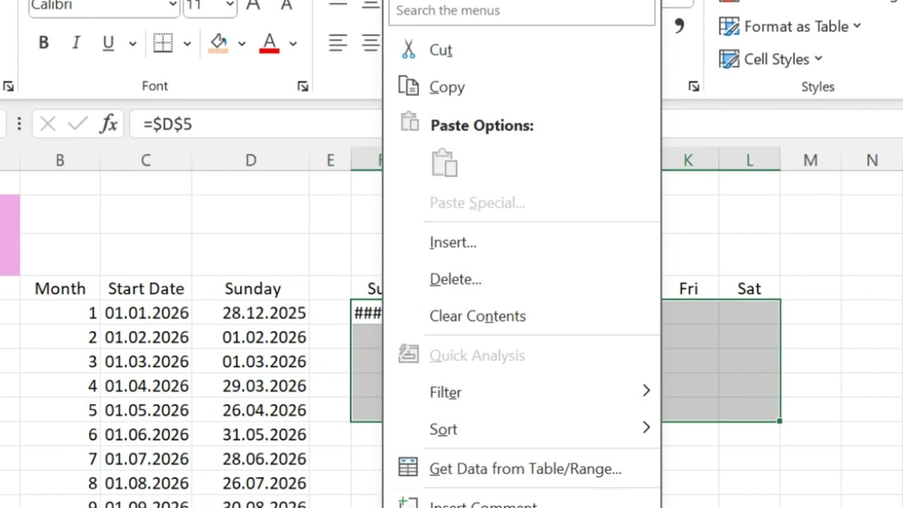 Creating Calendar for 2026 Part (1)