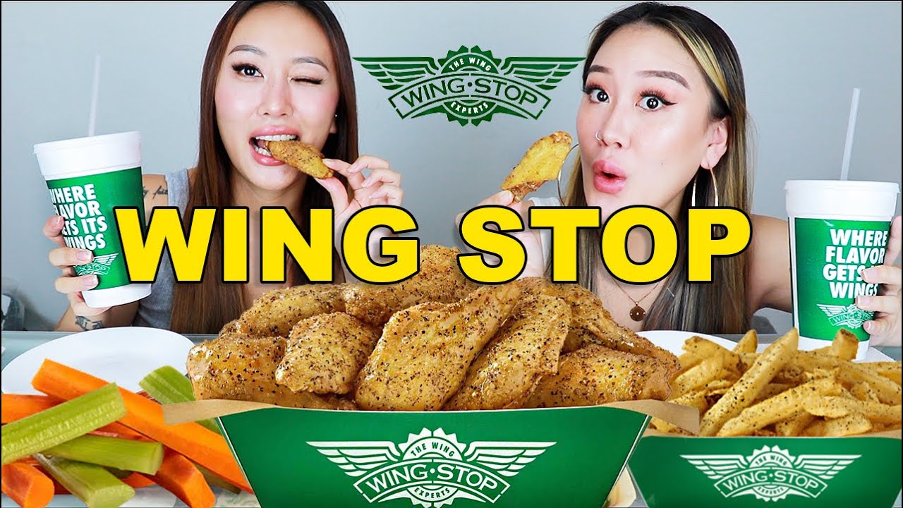 WING STOP MUKBANG 😋 | LEMON PEPPER WINGS, FRIES, VEGGIE STICKS!