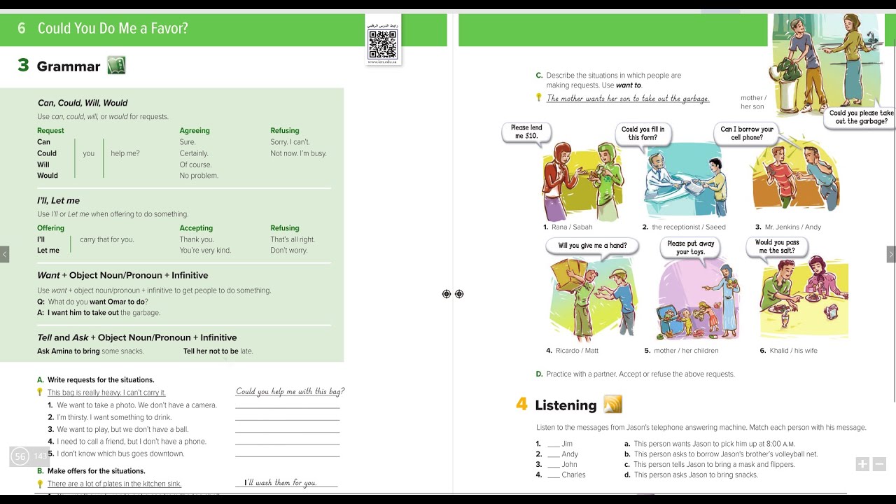 انجليزي ثاني متوسط الوحدة السادسة صفحة 50-51/ super goal 4 unit 6 page 50-51
