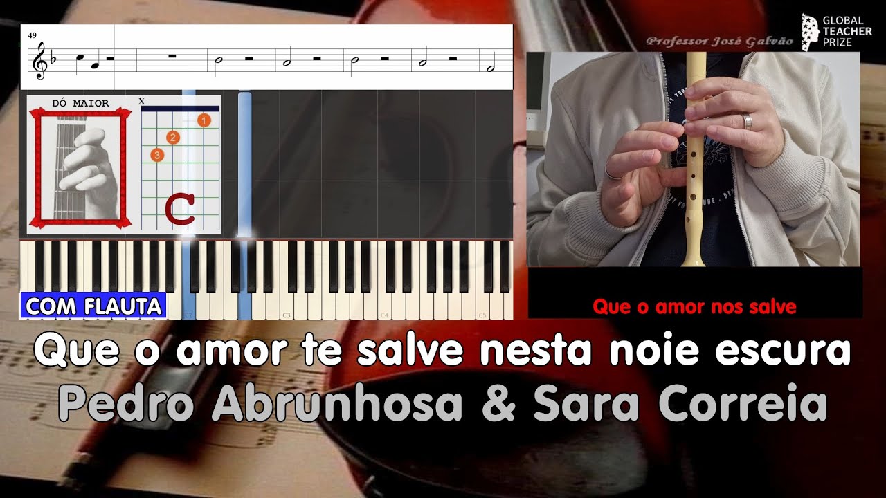 Que o amor nos salve nesta noite escura - Abrunhosa & Sara Correia - Tutorial Lyrics Karaoke CVG