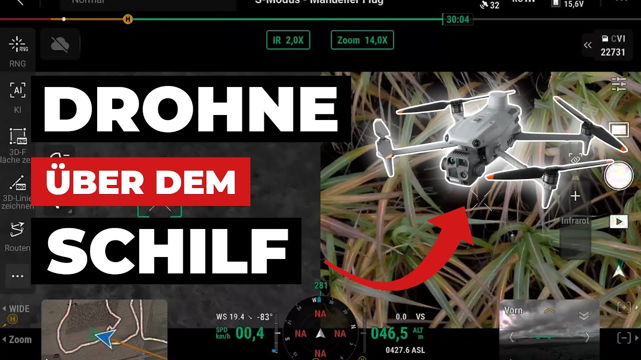 Mit DROHNE über MISCANTHUS? - M4T Wärmebild über dem SCHILF!