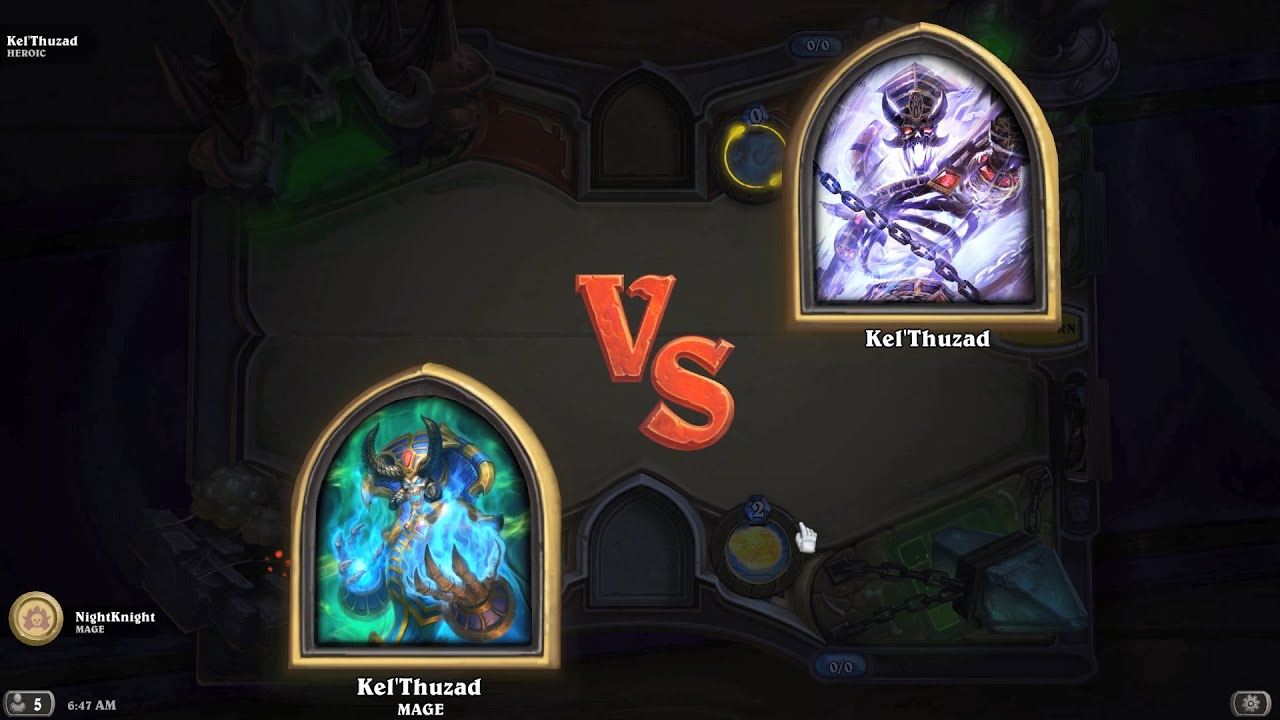 Hearthstone comparing Kel'Thuzad (boss) vs Kel'Thuzad (hero) Interaction