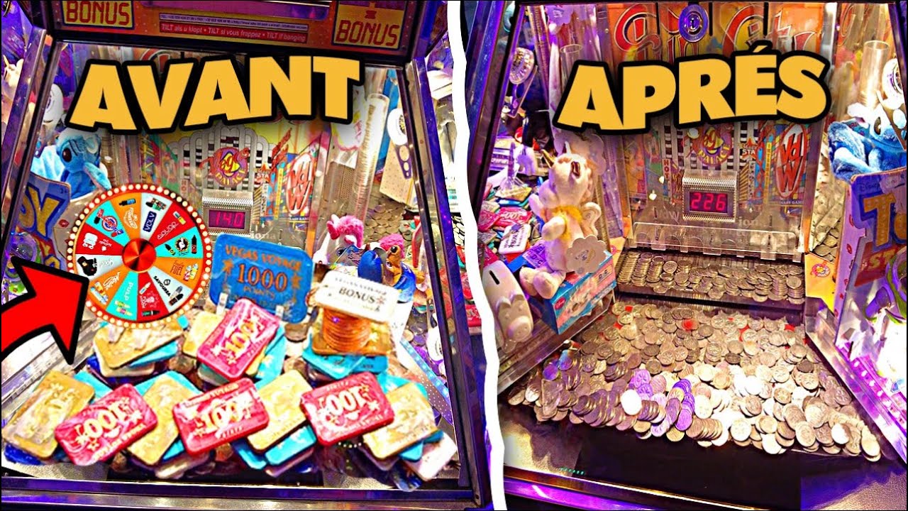 ON VIDE UNE MACHINE A SOUS DE FETE FORAINE (roue fortune et clé mystère)