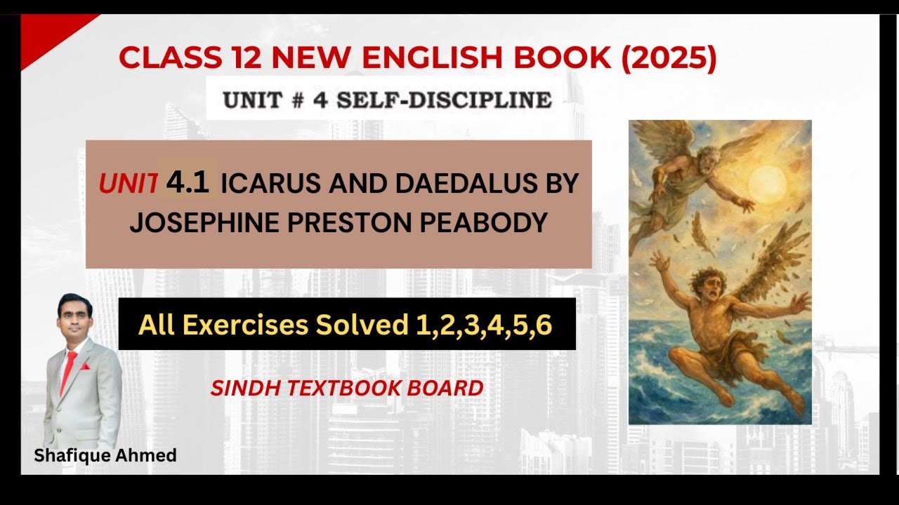 Unit 4.1 Icarus and Daedalus by Josephine Preston Peabody|All Exercises Solved✍️ 1 to 6 |Class 12