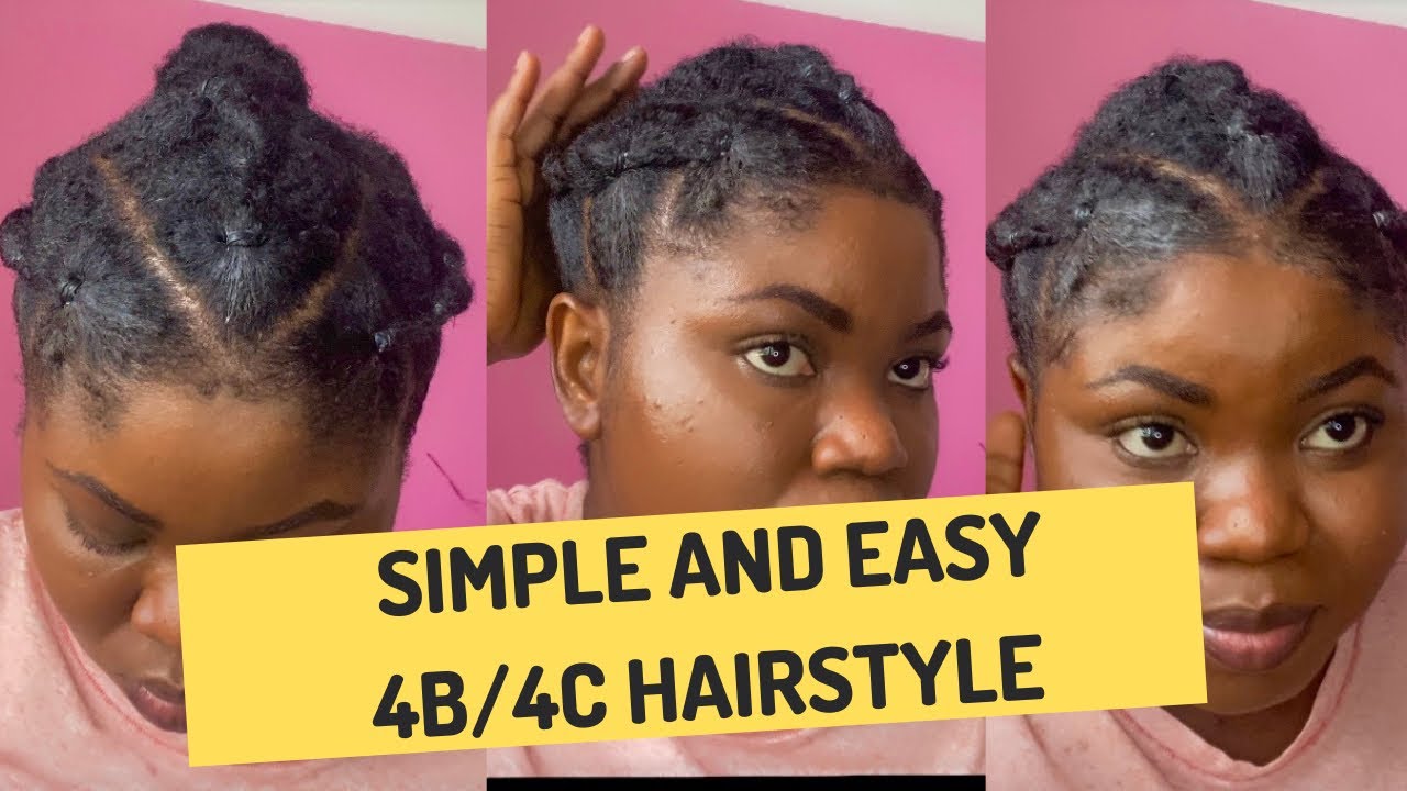 Simple and Easy no braid protective hairstyle for type 4B/4C hairstyle || Ewura Akua Mintzz🇬🇭