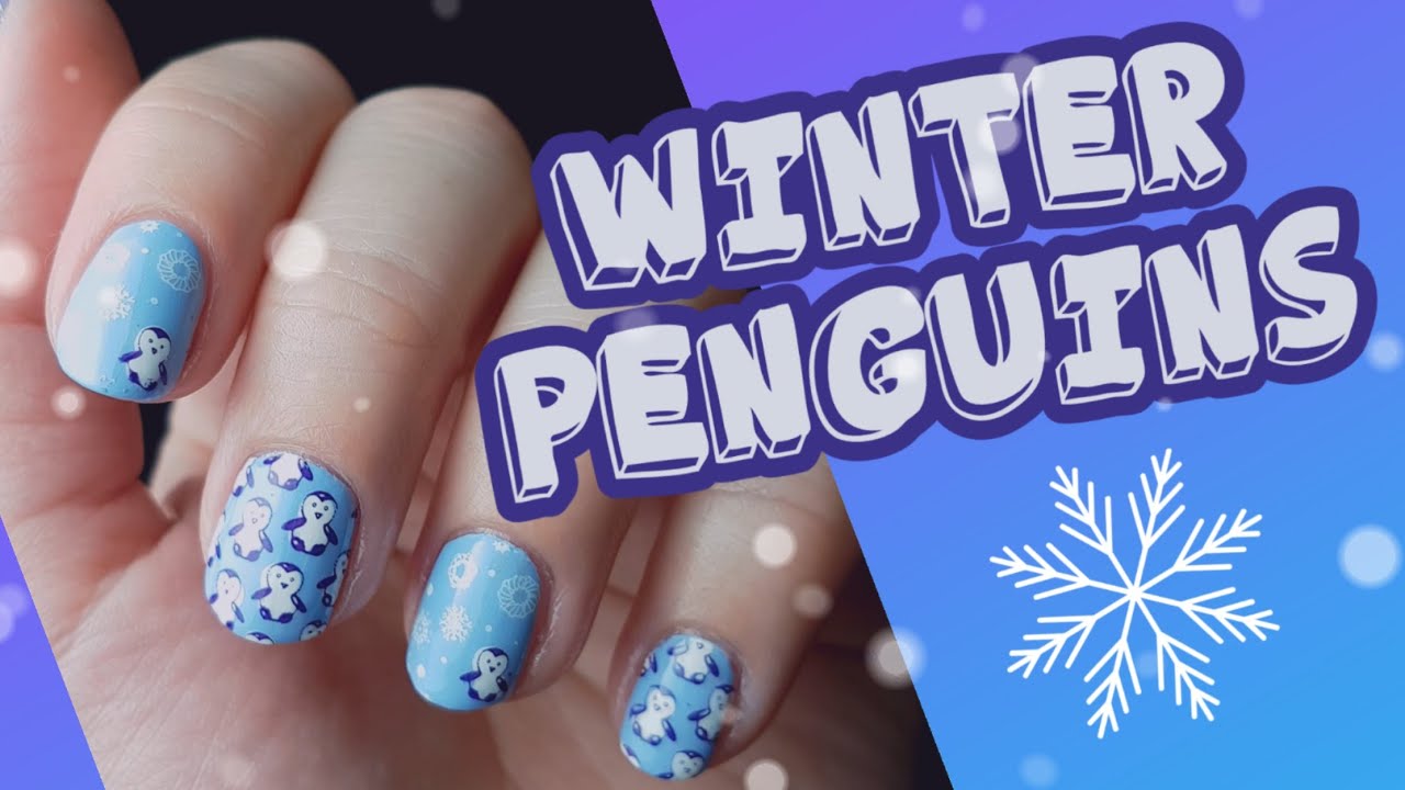 Winter nail art tutorial 2021 | Super cute penguins