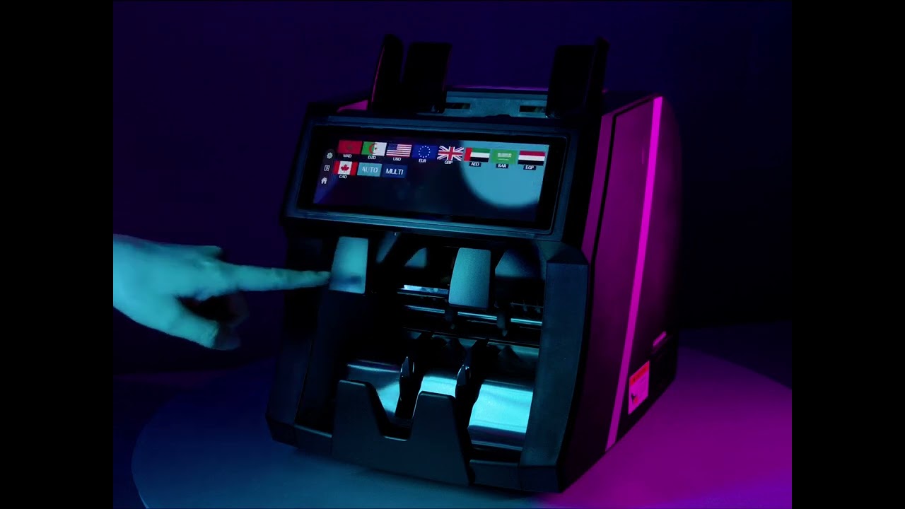 Mașină de Numărat Bani MUULOX MX-209 ULTIMATE | 2 Buzunare, Touchscreen & Imprimantă