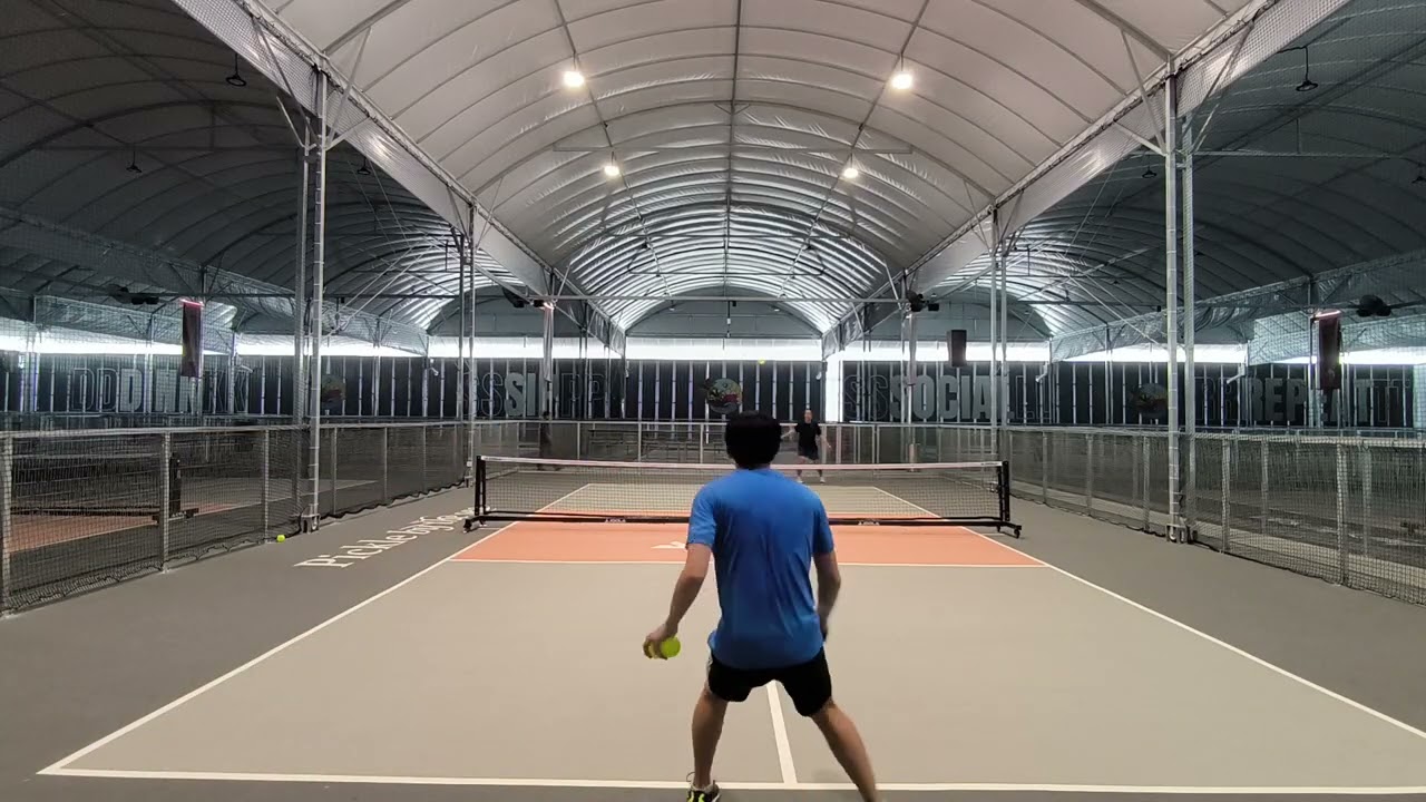 Set 2 pickleball singles w Yi Guan, top squash player January 28, 2026