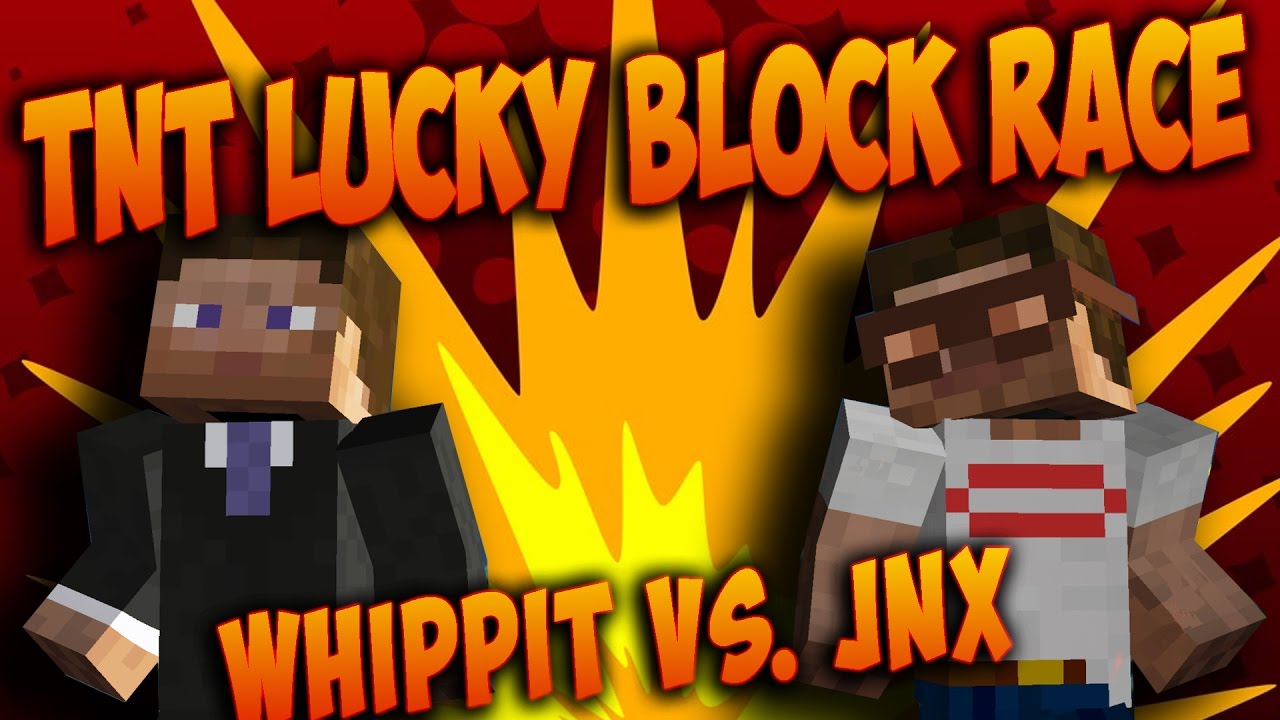 Sjukaste TNT racet EVER - Jnx & Whippit kör Lucky Block TNT Race | Minecraft Mod 1.8