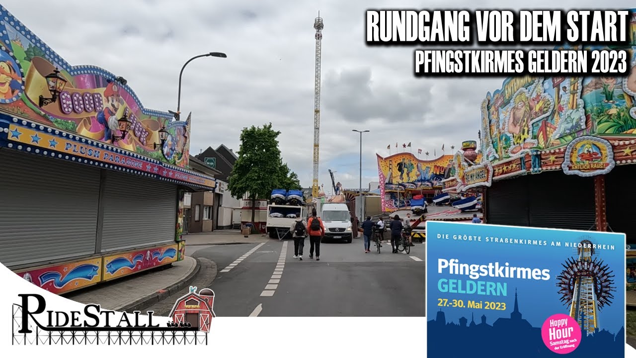 Pfingstkirmes Geldern 2023 - Rundgang vor dem Start der größten Straßenkirmes am Niederrhein | POV