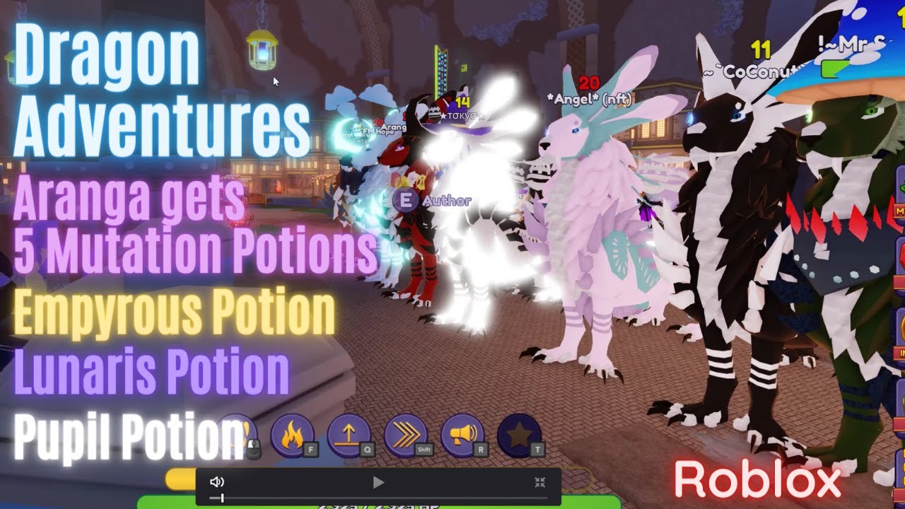 Roblox Dragon Adventures - Aranga gets 5 Mutation Potions, Empyrous, Lunaris and Pupil Potions