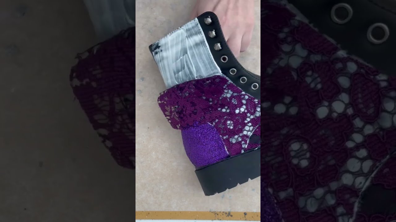 Transforming Boots with Glitter and Lace for a Unique Look