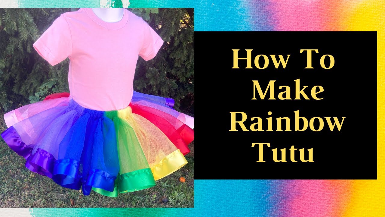 How To Make Rainbow Ribbon Trim Tutu|Custom Rainbow Tutu