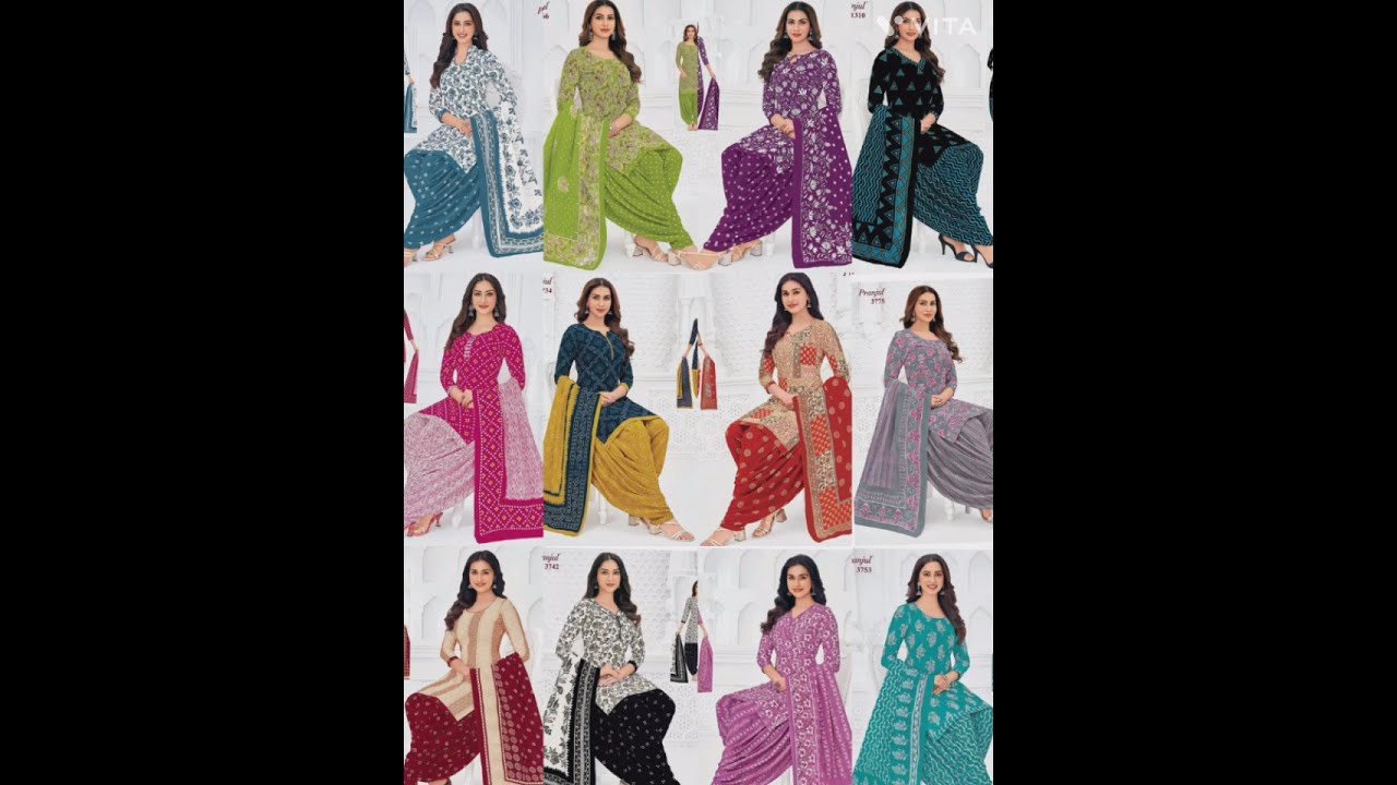 Pranjul Readymade Vol37 Collections / Pure Cotton Patiyala Suit / Fully Stitched Kurti Pant Dupatta