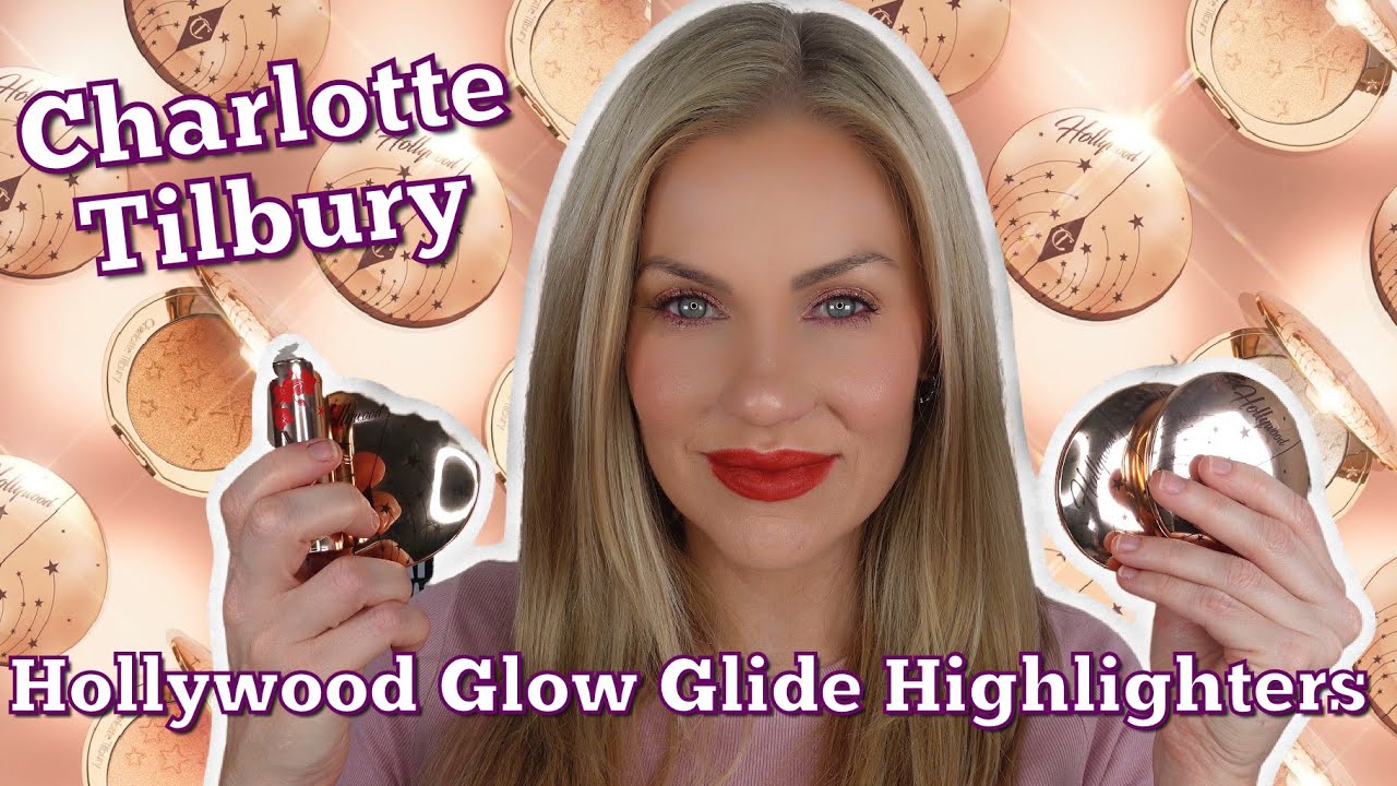 NEW! CHARLOTTE TILBURY HOLLYWOOD GLOW GLIDE FACE ARCHITECT HIGHLIGHTERS & LUNAR NEW YEAR BLOSSOM RED