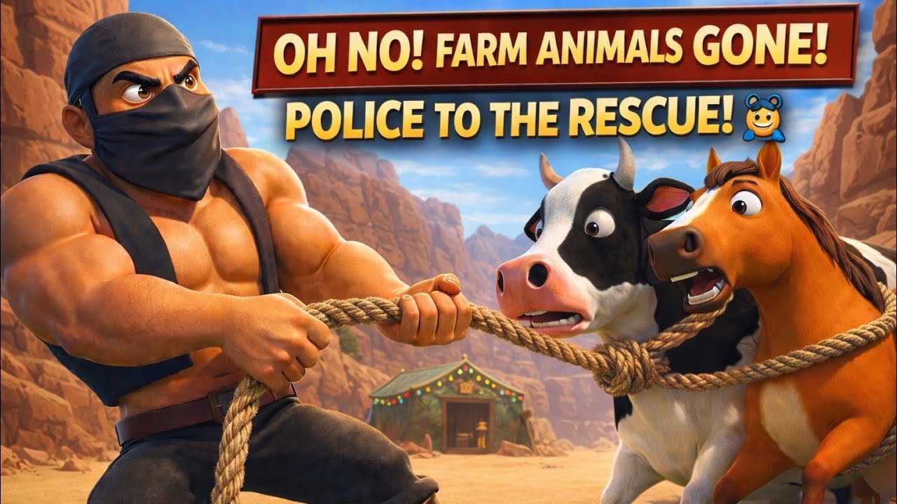 🐄🐎 All Animals Stolen from the Farm! 😱🚨 Thief Caught by a Brave Police Officer 👮‍♂️🔥