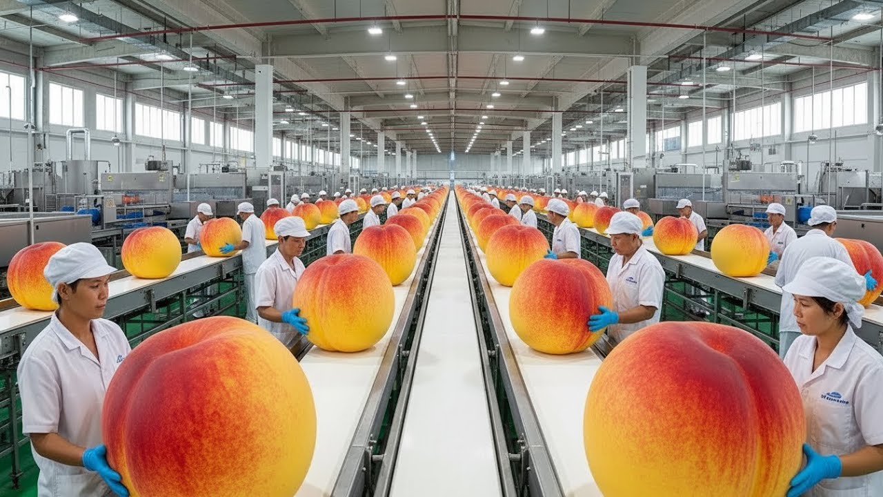 How Peaches Are Turned into Canned and Bottled Products Inside Modern Factories
