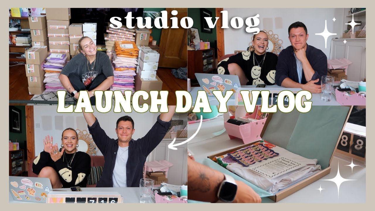 LAUNCH DAY VLOG! PREP, LIVE REACTIONS WITH ARMS & PACKING ORDERS | STUDIO VLOG 006 | EmmasRectangle