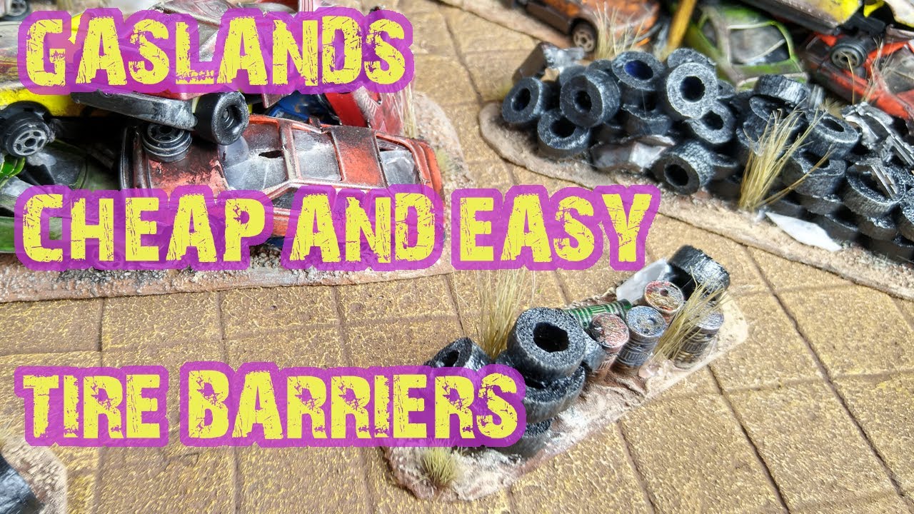Tire Pile Barriers - Wasteland terrain for Gaslands and other table top games and war gaming