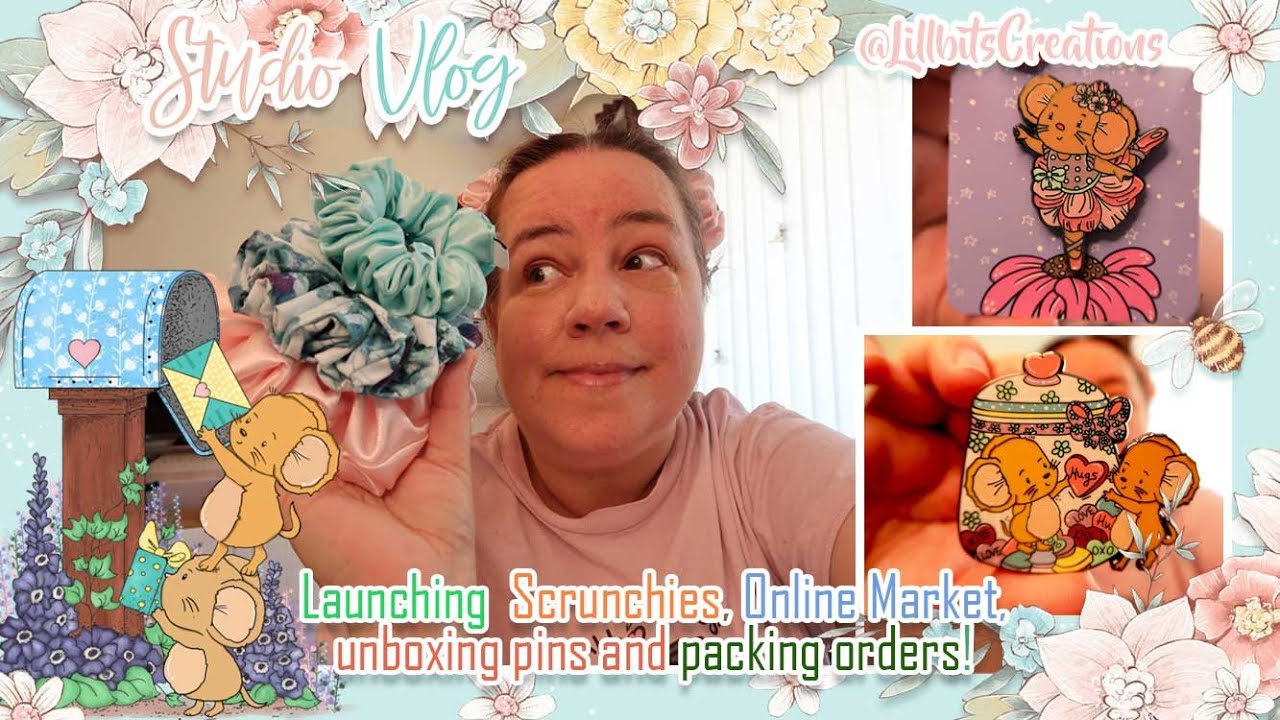 🌸Launching Scrunchies | EHARTS Online Market | Pin Unboxing and More! #studiovlog  #scrunchies