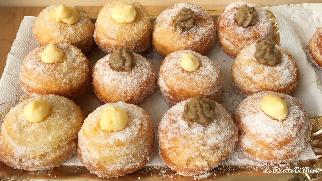 STREPITOSI BOMBOLONI ALLA CREMA SENZA LIEVITAZIONE - BOMBE SARDE VELOCISSIME E FACILISSIME-Carnevale