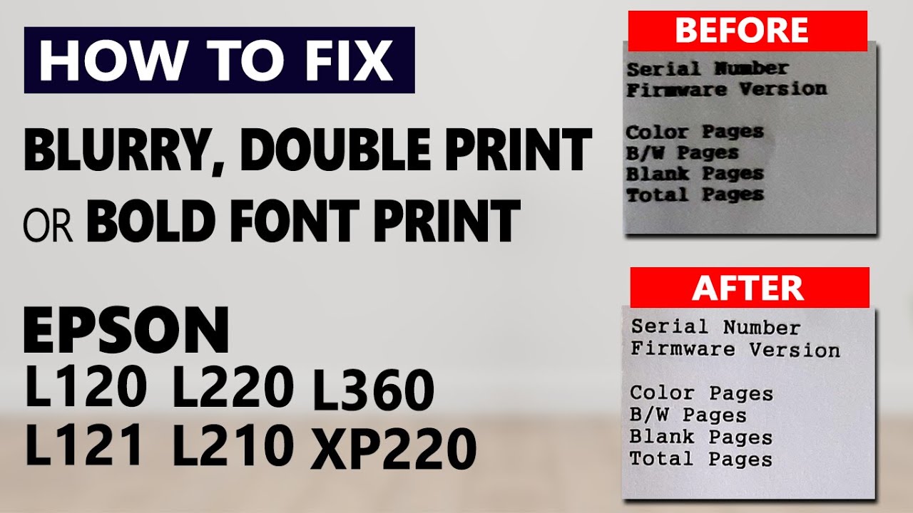 Как исправить размытую или двойную печать на принтерах Epson L120 L121 L220, L210, L360, XP220 по...