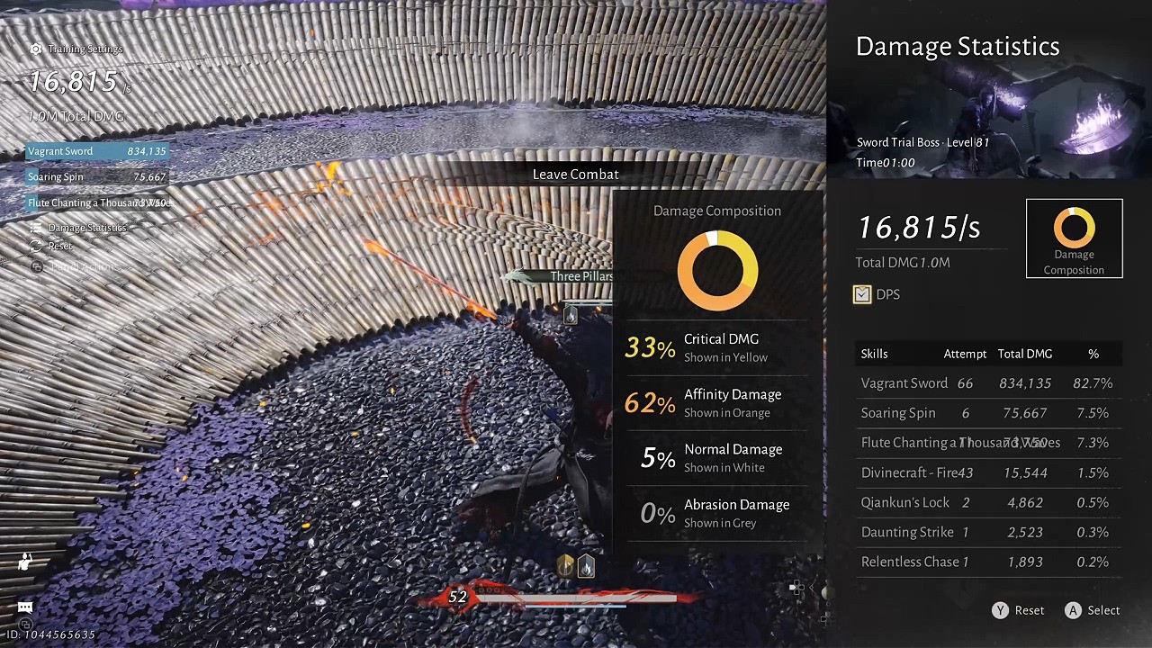 [WWM] Tier 6 Nameless Sword Rotation w Flute Mystic Skill 17k DPS (Still Testing)