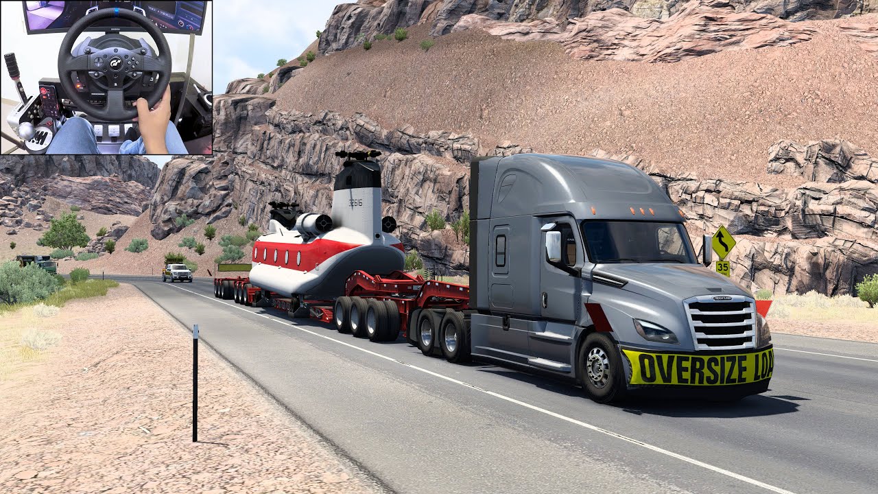 Oversized Helicopter Transport - American Truck Simulator | Thrustmaster T300RS