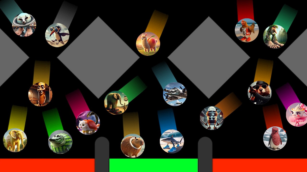 ALL 53 Italian Brainrots Marble Race in Algodoo