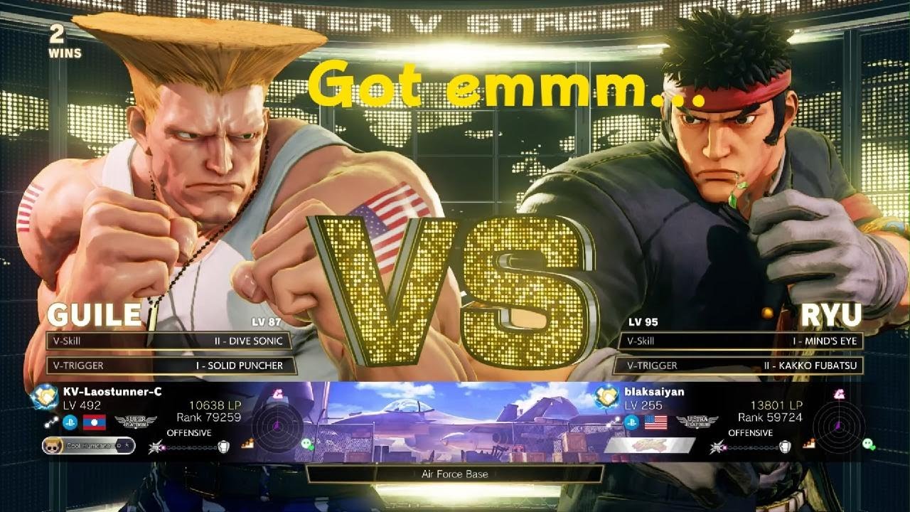 Street Fighter 5 : blaksaiyan vs KV-Laostunner-C - GOTCHA