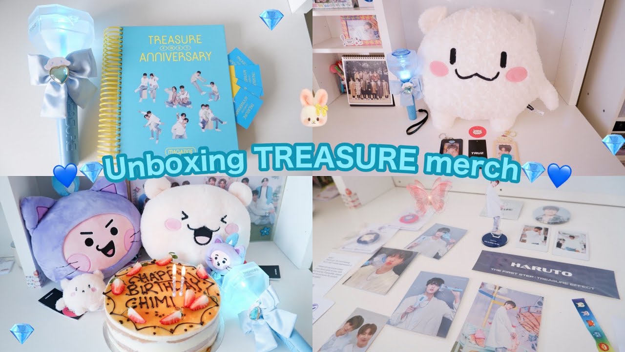 [트메로그] Teume vlog💎 Unboxing TREASURE Merch: First anniversary magazine, TeuDay Haruto poster, Truz…