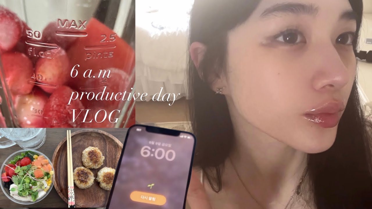 6am productive day🌱 | 건강한 장기 다이어트 돌입!🏃‍♀️,생산적인 하루,집밥, feat. 농심 데이플러스