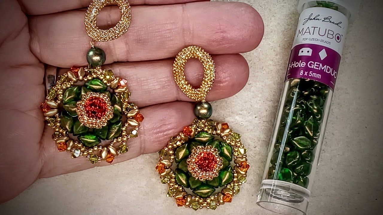 Simple Bezel Chaton Earring Tutorial with Gem Duos from John Bead