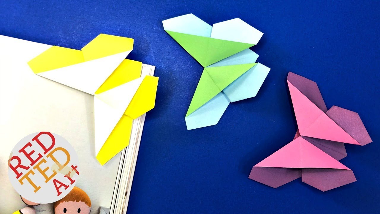 Easy Origami Butterfly Bookmark Corner - How to make an Origami Bookmark Butterfly Tutorial