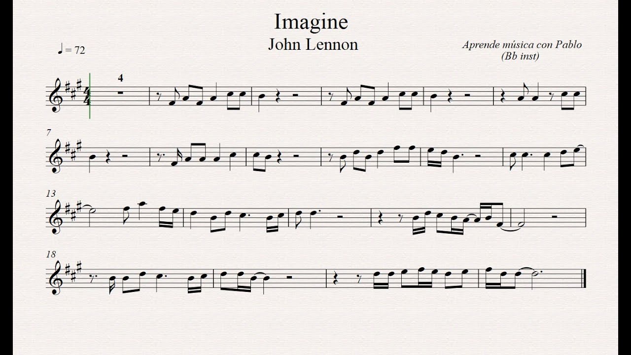 IMAGINE:  Bb inst (clarinete,trompeta,saxo sop/tenor)(partitura con playback)