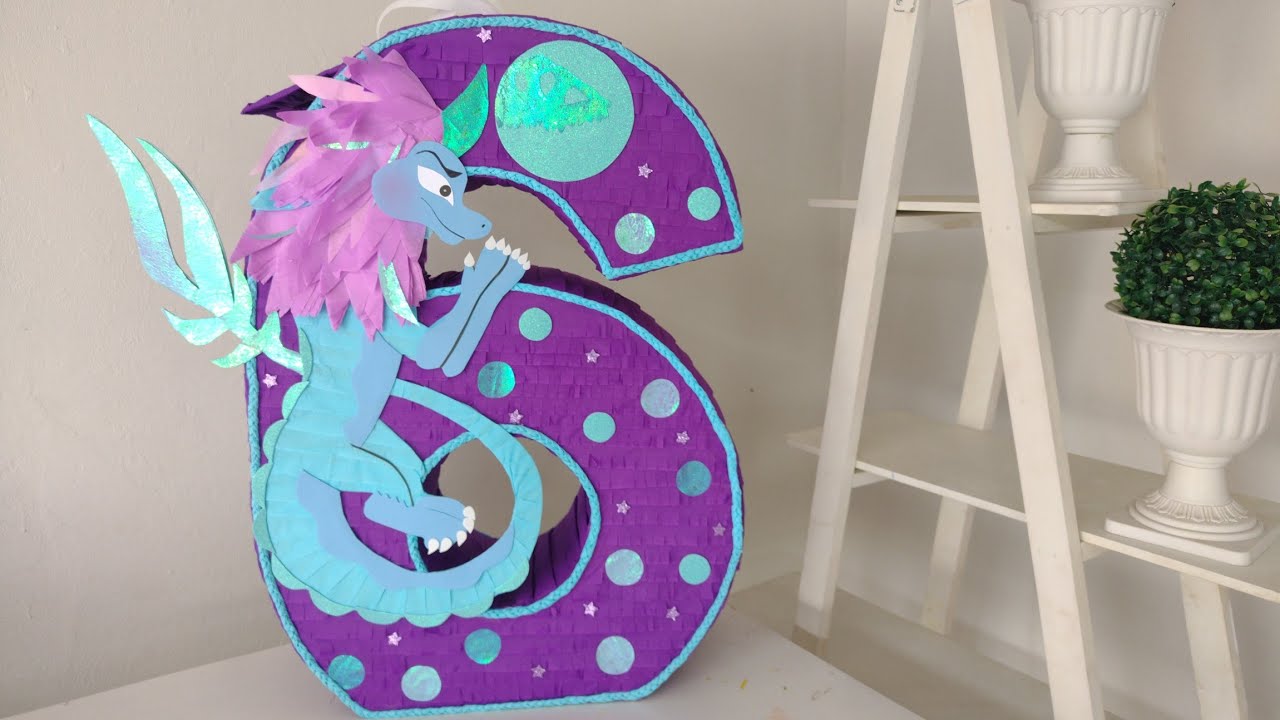 piñata número 6 raya y el último dragón | molde de sisu gratis| taller de piñatas
