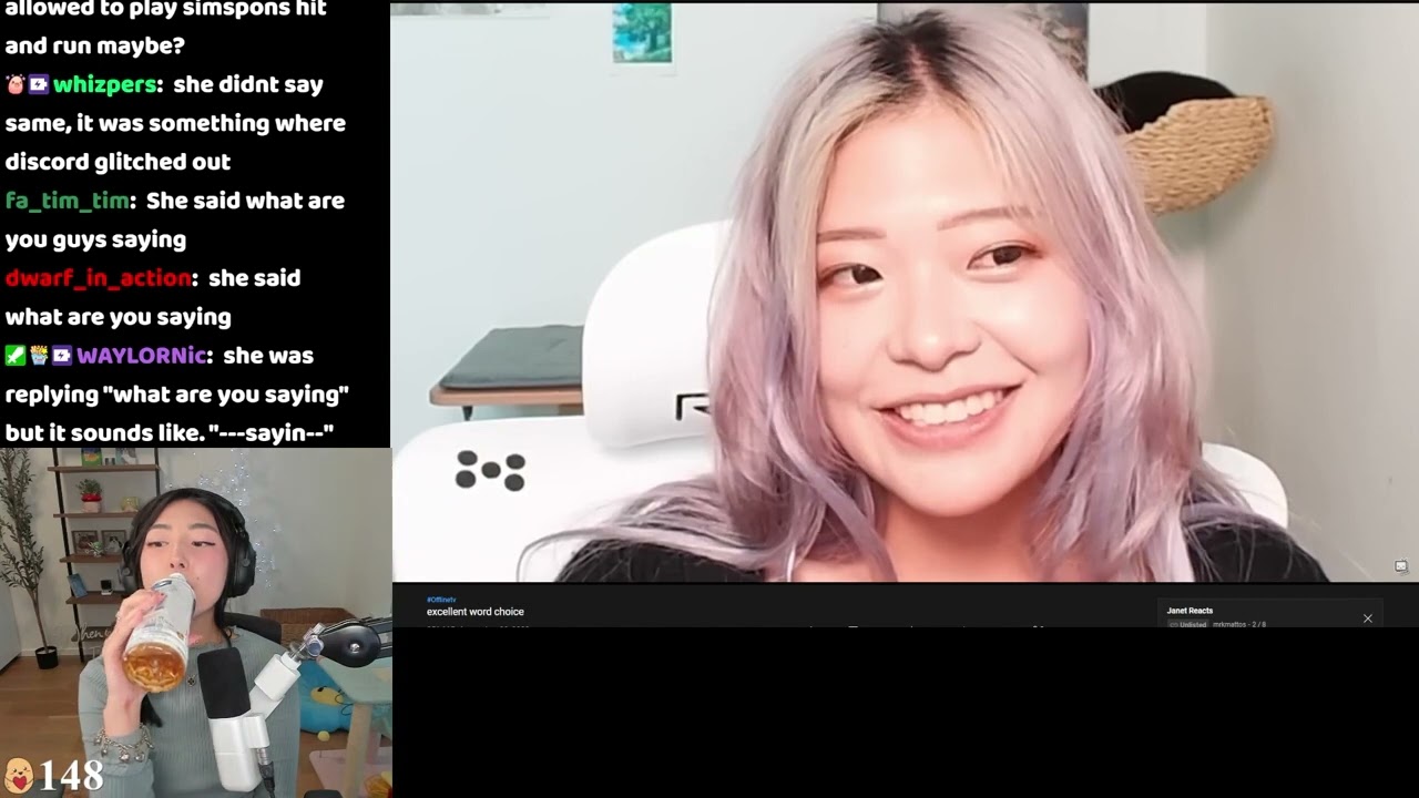 Janet (xchocobars) reacts to Fuslie and Blau Clip Wars