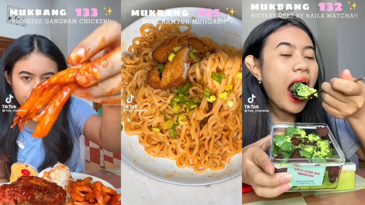 KOMPILASI MUKBANG TER BEST 🍢🍹tiktok: hey_chandraa 🥯 #mukbang #tiktok