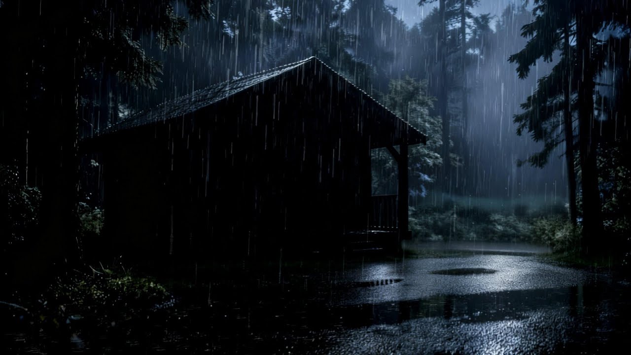 Cozy Forest Cabin at Night 🌧 Soothing Rain Sounds for Sleeping