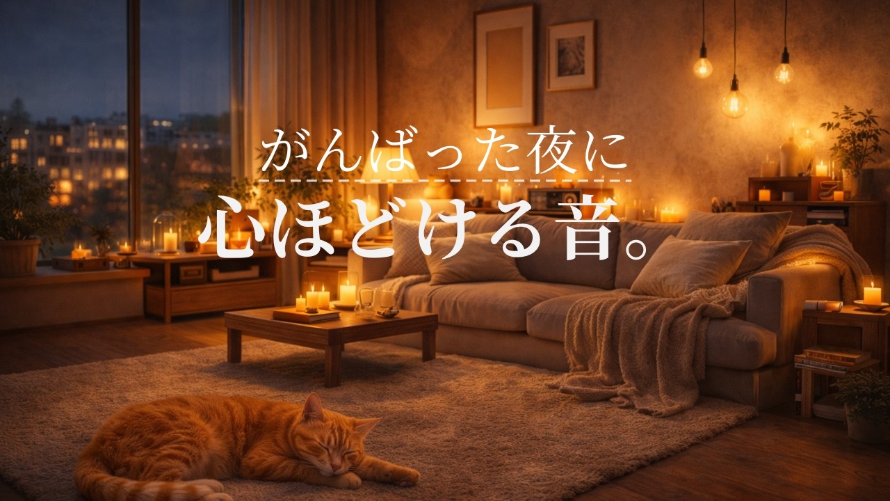 【癒しBGM】がんばった夜に、心ほどける音。｜Gentle Lo-Fi (1H) 🌙🕯️